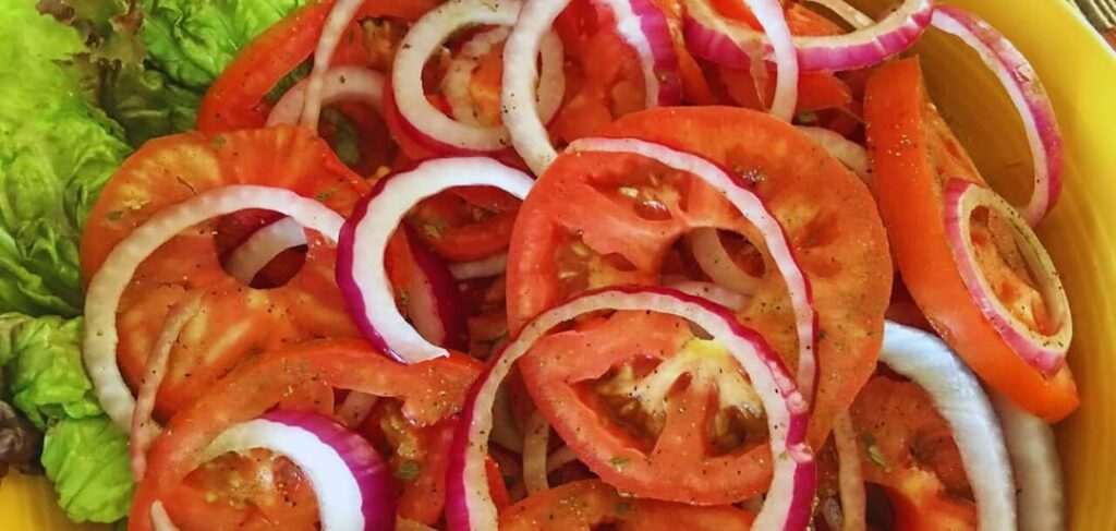 Sliced Tomato and Onion Salad