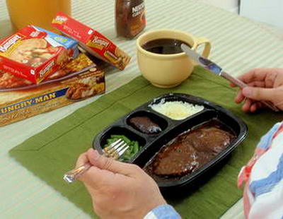TV Dinner with coffee